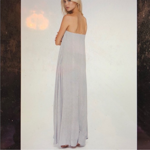 Indah Strapless Gray Maxi Dress - Picture 2 of 5
